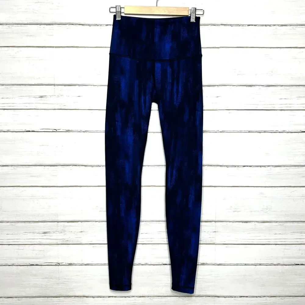 Lululemon Wonder Under Pant Roll Down Luon Nightsky Blue Leggings Size 6